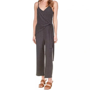 Michael Kors NWT Women's Pattern Side-Tie Sleeveless Navy Gold Jumpsuit Large